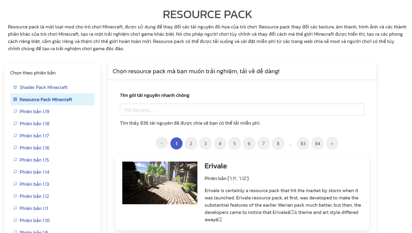 Tải resource pack Minecraft miễn phí